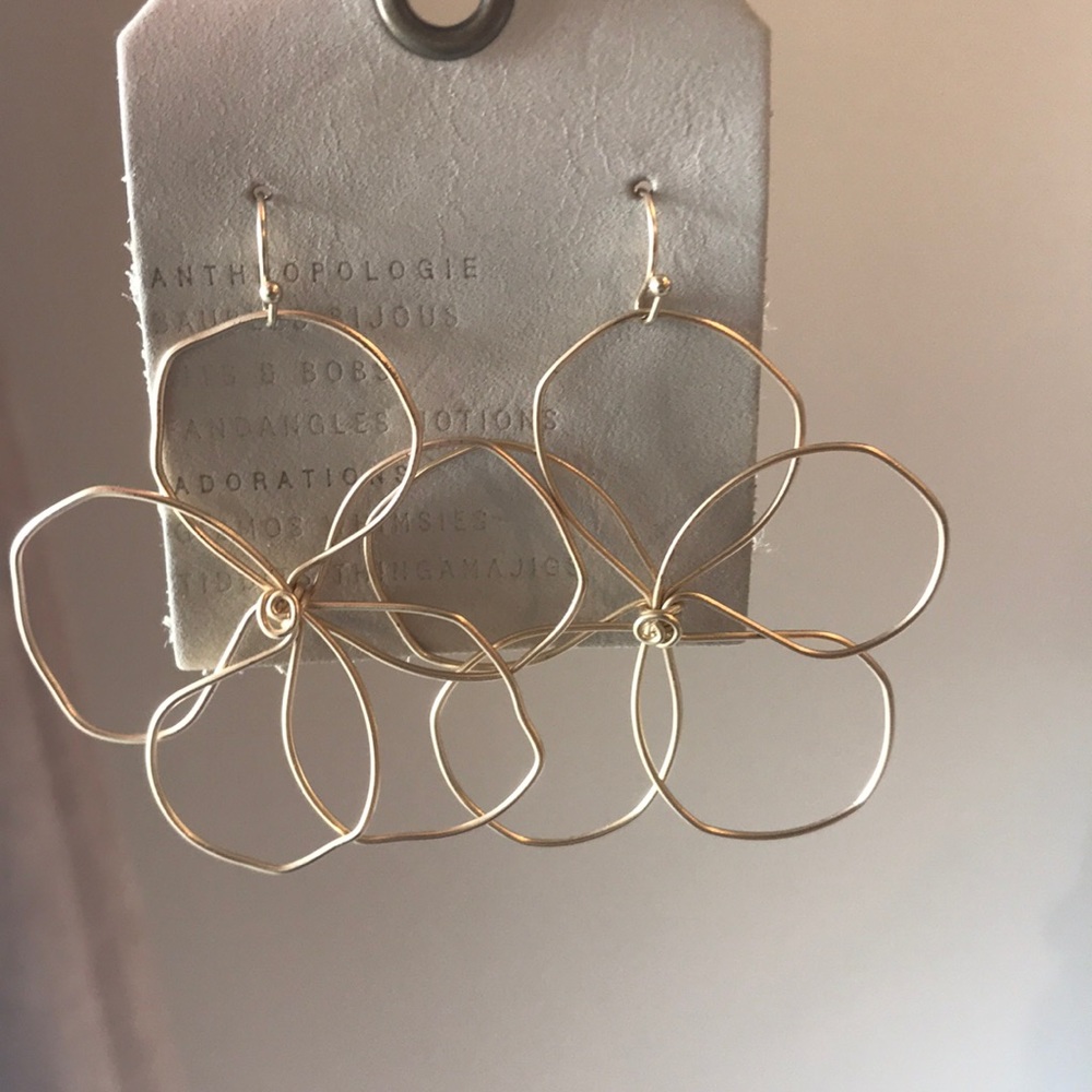 Anthropologie wire violet drop earrings